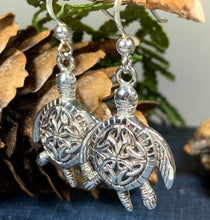Load image into Gallery viewer, Celtic Turtle Earrings, Celtic Jewelry, Turtle Jewelry, Trinity Knot Jewelry, Animal Jewelry, Irish Jewelry, Ireland Gift, Anniversary Gift

