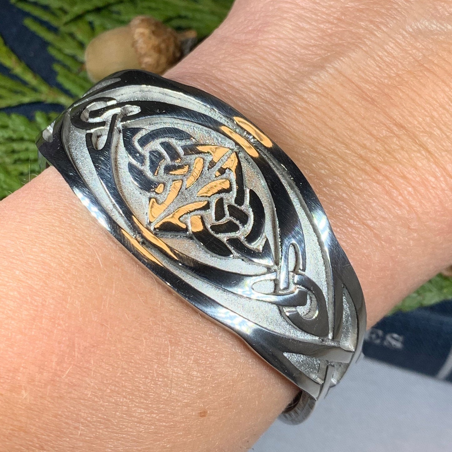 Adrienne Celtic Knot Cuff Bracelet - Handmade in Scotland — view 5