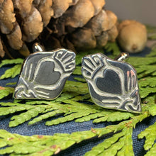 Load image into Gallery viewer, Claddagh Cuff Links, Irish Jewelry, Celtic Jewelry, Dad Gift, Groom Gift, Dad Gift, Graduation Gift, Brother Gift, Ireland Gift, Man Gift
