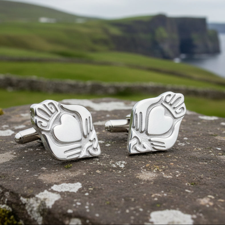 Claddagh Cuff Links, Irish Jewelry, Celtic Jewelry, Dad Gift, Groom Gift, Dad Gift, Graduation Gift, Brother Gift, Ireland Gift, Man Gift