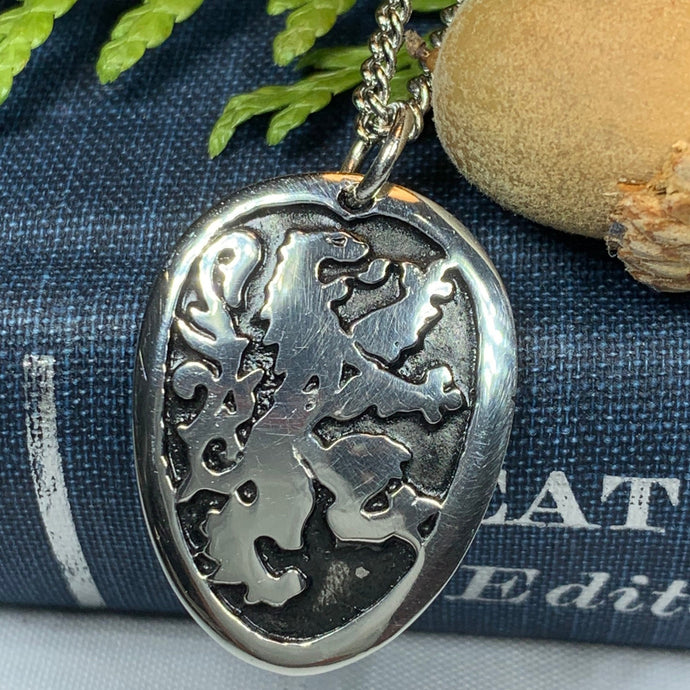 Lion of Scotland Necklace, Lion Jewelry, Animal Jewelry, Scotland Jewelry, Celtic Jewelry, Pagan Jewelry, Man Gift, Anniversary Gift