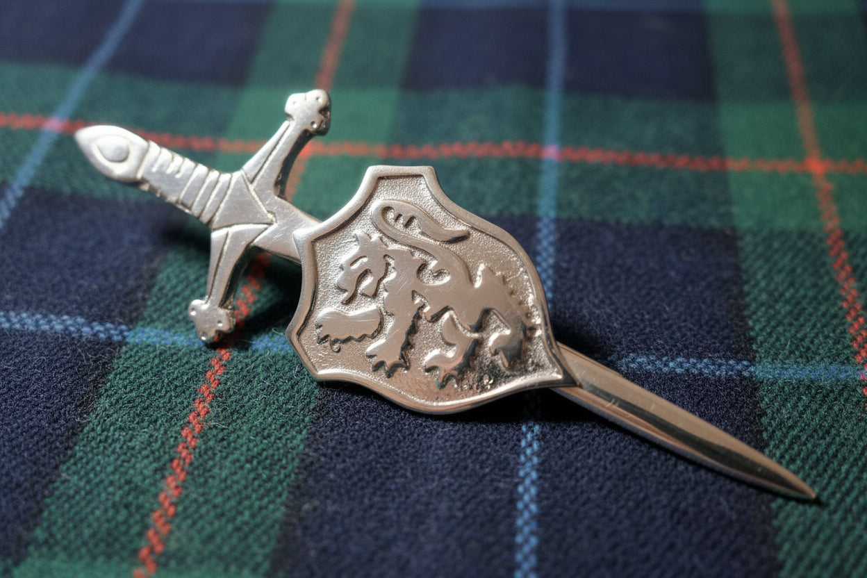 Lion Sword Kilt Pin, Celtic Jewelry, Scotland Jewelry, Groom Gift, Bagpiper Gift, Dad Gift, Gift for Him, Fireman Gift, Police Gift