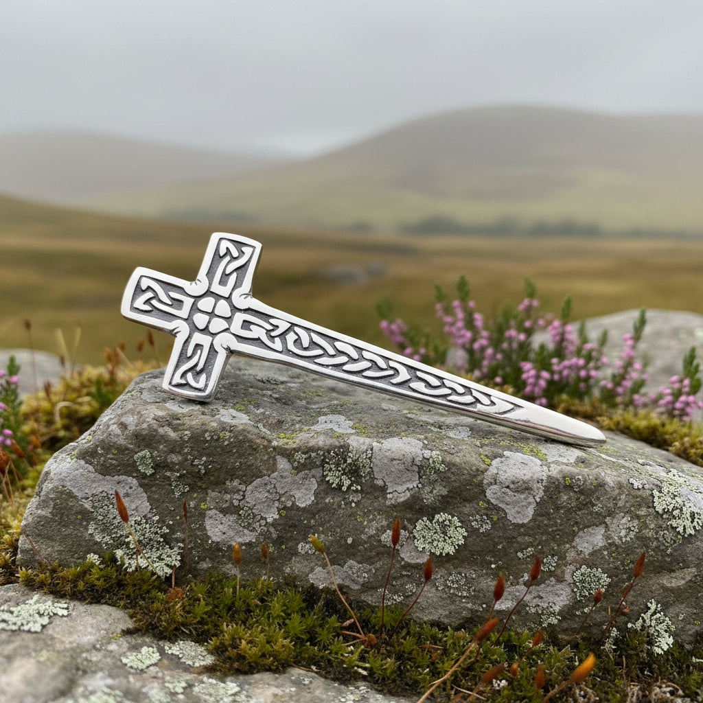 Celtic Cross Kilt Pin - Handmade in Scotland — view 8