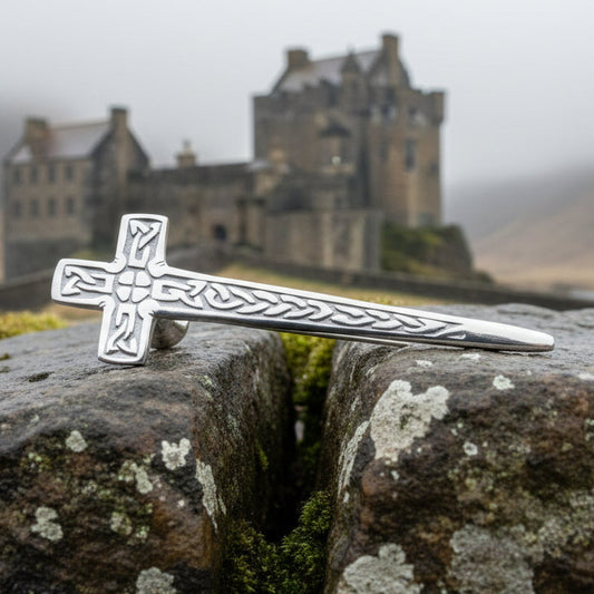 Celtic Cross Kilt Pin, Celtic Jewelry, Scotland Jewelry, Ireland Gift, Celtic Knot Brooch, Bagpiper Gift, Scottish Gift, Dad Gift, Mom Gift