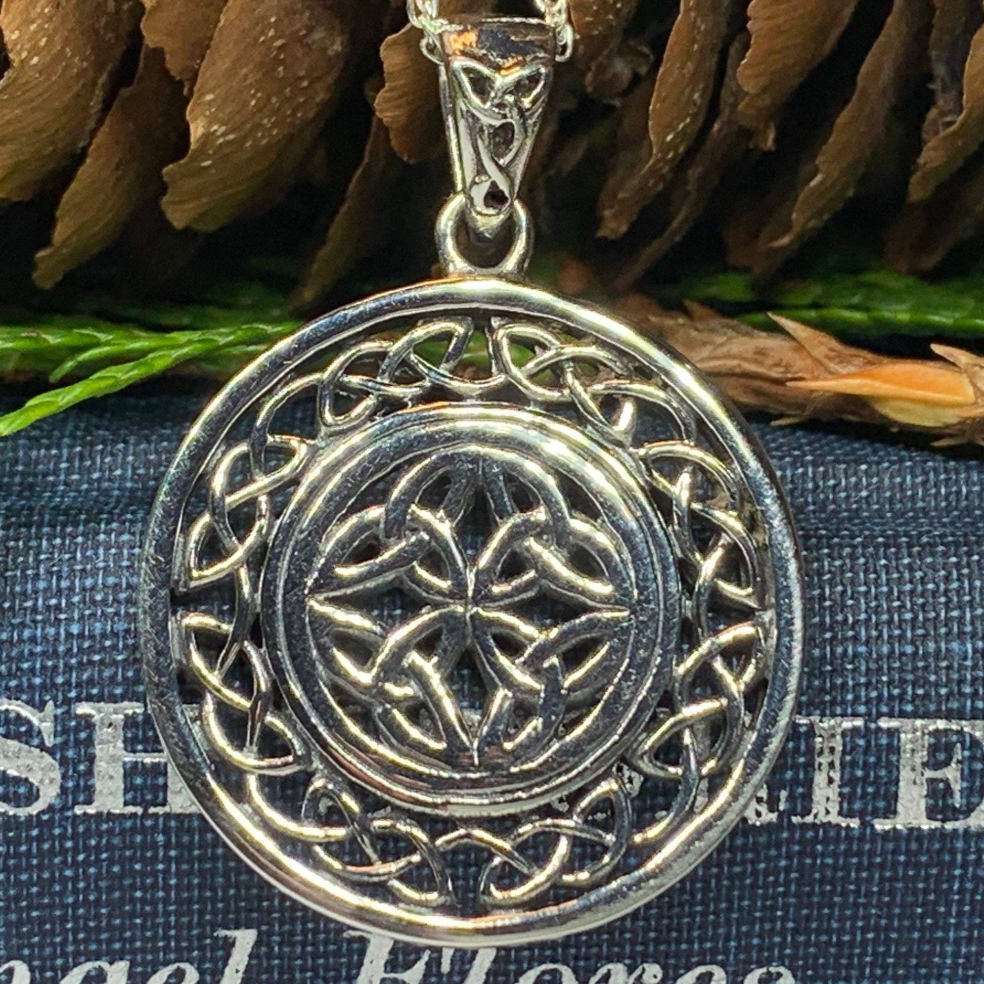 Runa Four Trinity Knot Necklace in Sterling Silver — view 4
