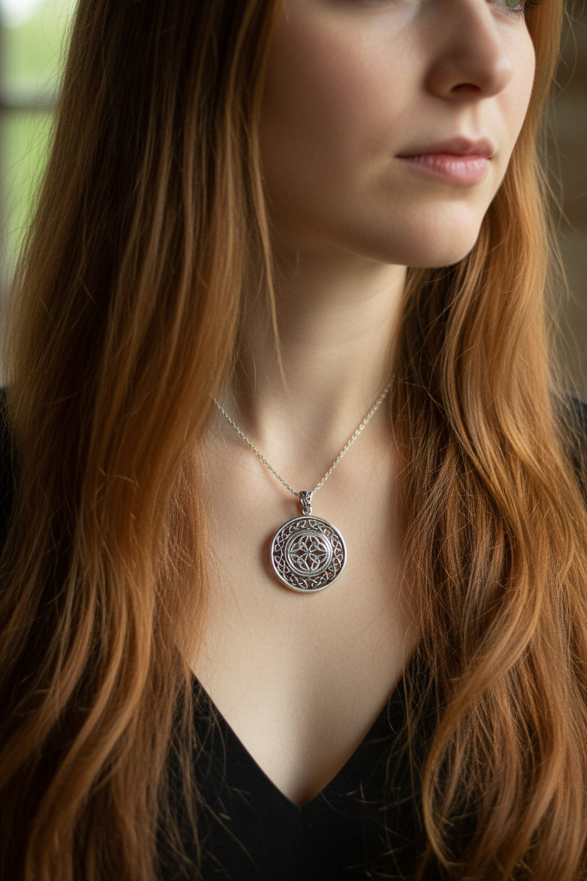 Runa Four Trinity Knot Necklace in Sterling Silver