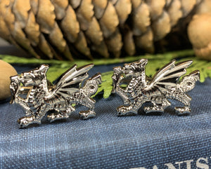 Welsh Dragon Cuff Links, Dragon Jewelry, Animal Jewelry, Wales Jewelry, Celtic Jewelry, Groom Gift, Best Man Gift, Anniversary Gift