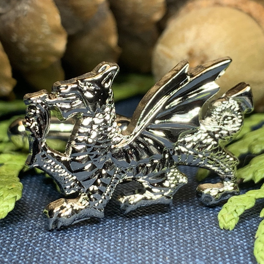 Welsh Dragon Cuff Links, Dragon Jewelry, Animal Jewelry, Wales Jewelry, Celtic Jewelry, Groom Gift, Best Man Gift, Anniversary Gift