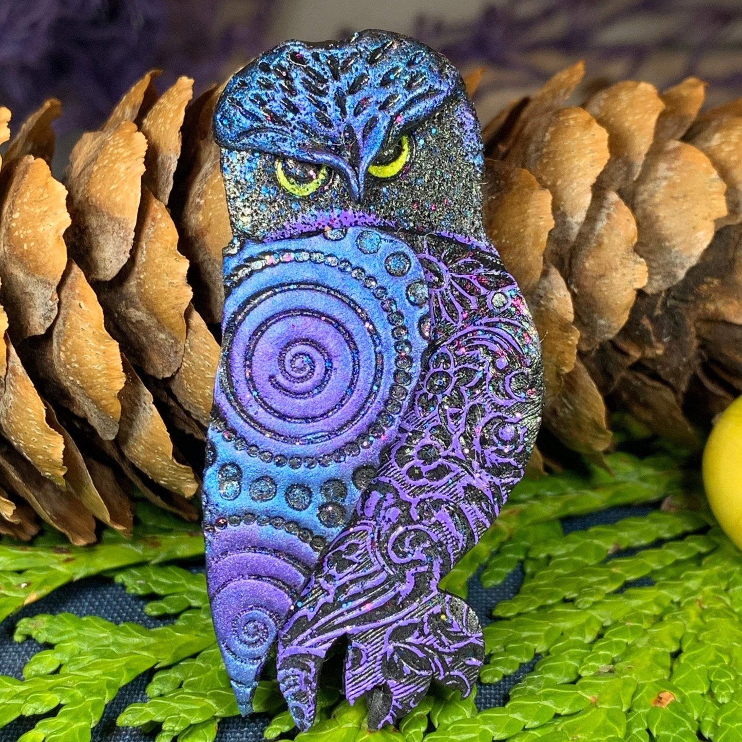 Magical Owl Brooch - Handmade in Scotland — view 5