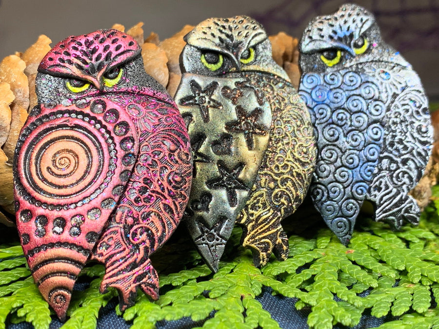Magical Owl Brooch - Handmade in Scotland