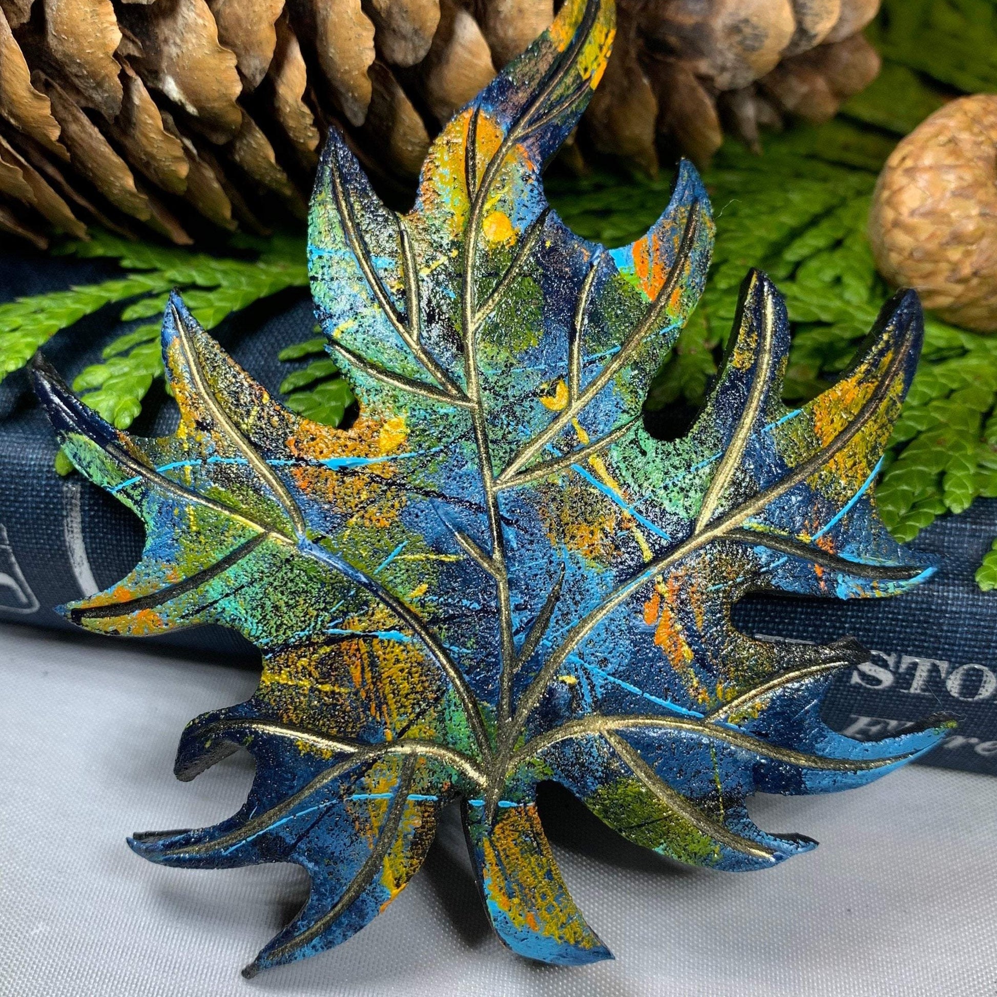 Splatter Maple Leaf Pin — view 12