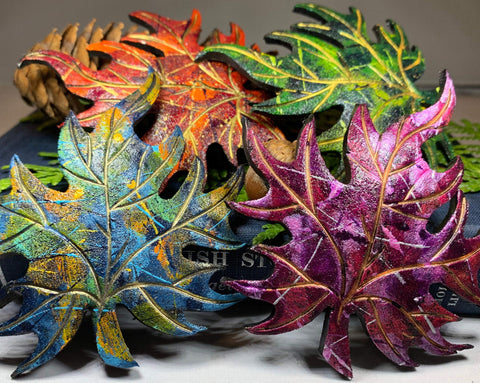 Load image into Gallery viewer, Splatter Maple Leaf Pin
