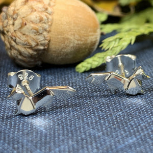 Origami Fox Stud Earrings, Animal Jewelry, Fox Jewelry, Girlfriend Gift, Best Friend Gift, Anniversary, Animal Lover, Mom Gift, Sister Gift