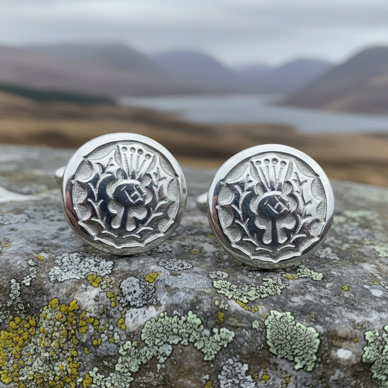 Brave Thistle Cufflinks - Handmade in Scotland — view 4