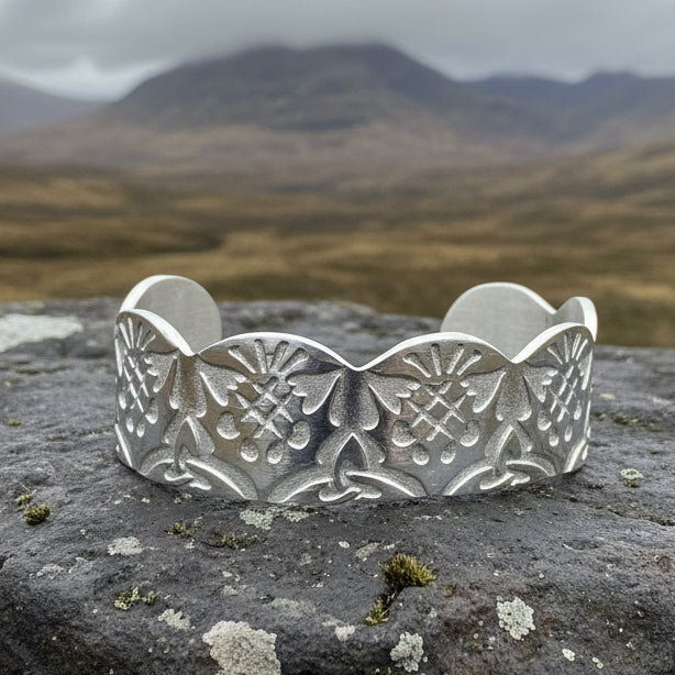 Thistle Love Cuff Bracelet - Handmade in Scotland — view 7