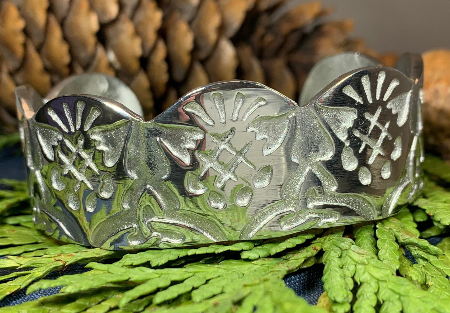 Thistle Love Cuff Bracelet - Handmade in Scotland — view 6