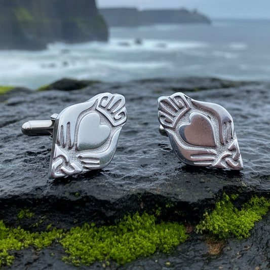 Claddagh Cuff Links, Irish Jewelry, Celtic Jewelry, Dad Gift, Groom Gift, Dad Gift, Graduation Gift, Brother Gift, Ireland Gift, Man Gift