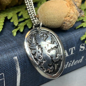 Lion of Scotland Necklace, Lion Jewelry, Animal Jewelry, Scotland Jewelry, Celtic Jewelry, Pagan Jewelry, Man Gift, Anniversary Gift