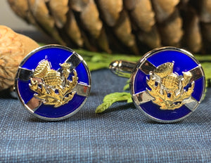 Thistle Cuff Links, Scotland Jewelry, Celtic Jewelry, Dad Gift, Bagpiper Gift, Groom Gift, Best Man Gift, Boyfriend Gift, Saltire Jewelry