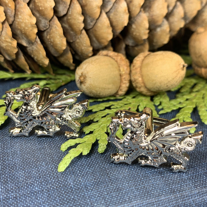 Welsh Dragon Cuff Links, Dragon Jewelry, Animal Jewelry, Wales Jewelry, Celtic Jewelry, Groom Gift, Best Man Gift, Anniversary Gift