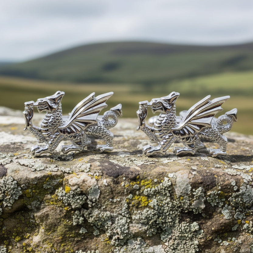 Welsh Dragon Cuff Links, Dragon Jewelry, Animal Jewelry, Wales Jewelry, Celtic Jewelry, Groom Gift, Best Man Gift, Anniversary Gift