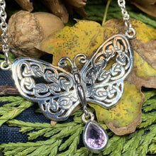 Load image into Gallery viewer, Butterfly Necklace, Celtic Jewelry, Celtic Knot Jewelry, Irish Jewelry, Anniversary Gift, Nature Jewelry, Mom Gift, Insect Jewelry

