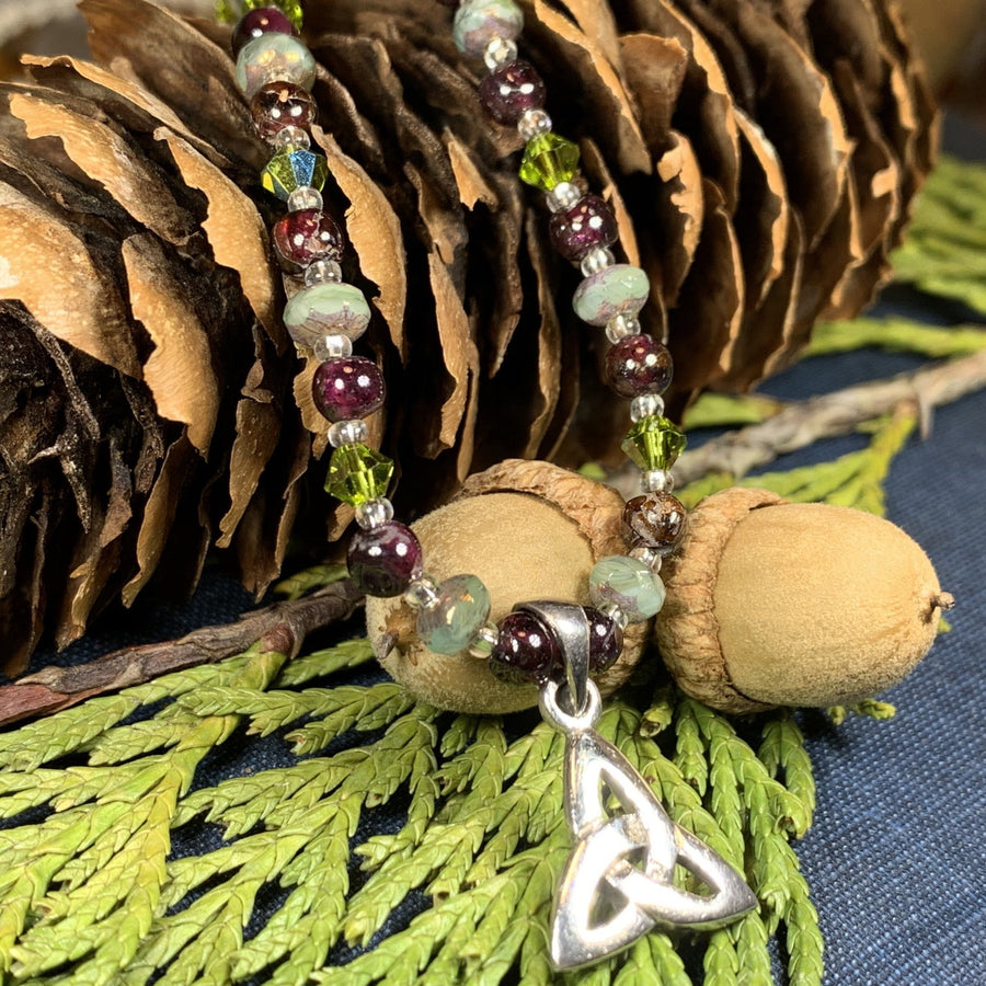 Trinity Knot Necklace, Celtic Jewelry, Irish Jewelry, Boho Necklace, Yoga Jewelry, Wiccan Jewelry, Crystal Necklace, Aunt Gift, Mom Gift