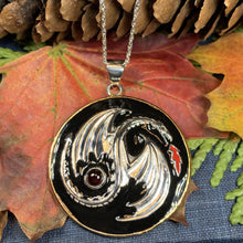 Load image into Gallery viewer, Dragon Necklace, Celtic Jewelry, Ying Yang Jewelry, Dragon Jewelry, Wiccan Jewelry, Celtic Dragon Pendant, Pagan Jewelry, Gothic Jewelry
