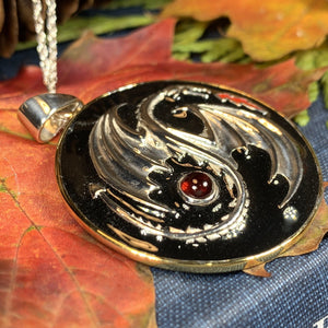Dragon Necklace, Celtic Jewelry, Ying Yang Jewelry, Dragon Jewelry, Wiccan Jewelry, Celtic Dragon Pendant, Pagan Jewelry, Gothic Jewelry
