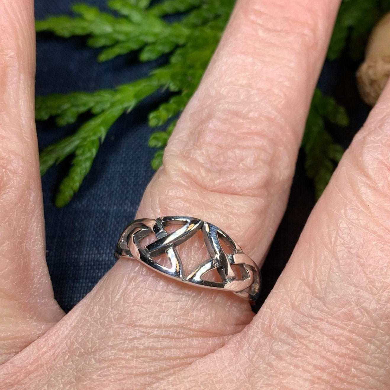 Open Celtic Trinity Knot Ring in Sterling Silver — view 4