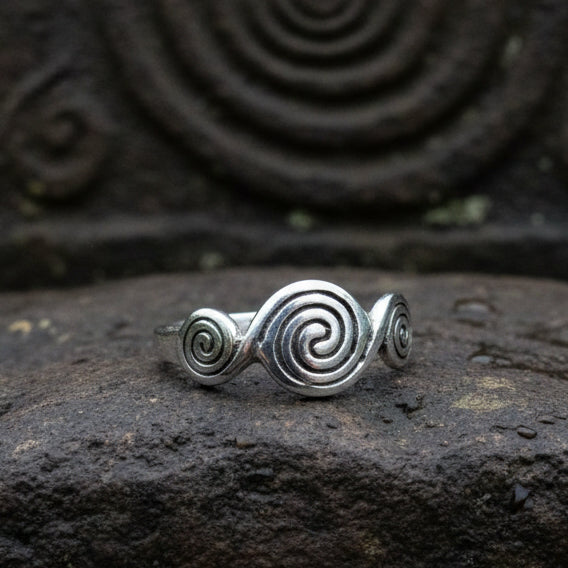 Triple Spiral Ring, Celtic Jewelry, Irish Jewelry, Celtic Knot Jewelry, Irish Ring, Irish Dance Gift, Celtic Spiral, Pagan Jewelry, Wiccan