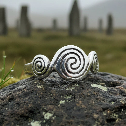 Triple Spiral Ring, Celtic Jewelry, Irish Jewelry, Celtic Knot Jewelry, Irish Ring, Irish Dance Gift, Celtic Spiral, Pagan Jewelry, Wiccan