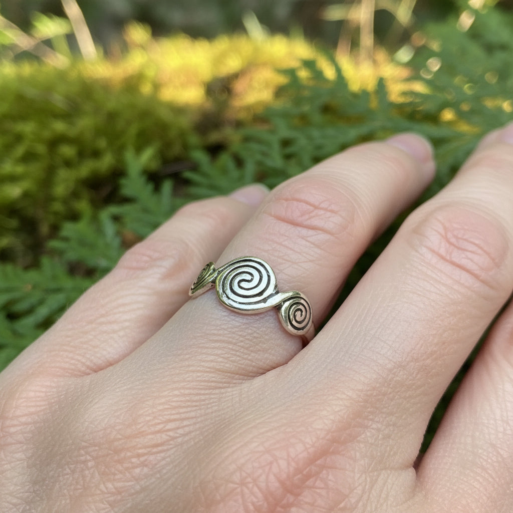 Triple Spiral Ring, Celtic Jewelry, Irish Jewelry, Celtic Knot Jewelry, Irish Ring, Irish Dance Gift, Celtic Spiral, Pagan Jewelry, Wiccan