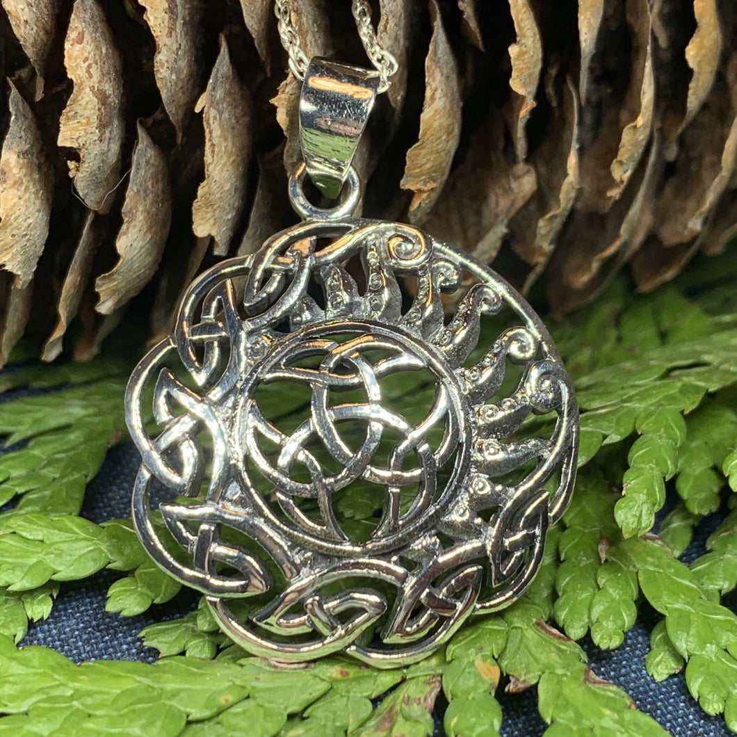 Sun Knot Necklace, Irish Jewelry, Celtic Jewelry, Scotland Jewelry, Anniversary Gift, Mom Gift, Wife Gift, Norse Jewelry, Celtic Knot Gift