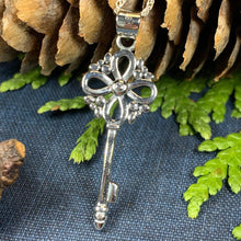 Load image into Gallery viewer, Celtic Key Necklace, Irish Jewelry, Celtic Jewelry, Ireland Gift, Key Pendant, Scotland Jewelry, Celtic Knot Jewelry, Mom Gift, Wife Gift
