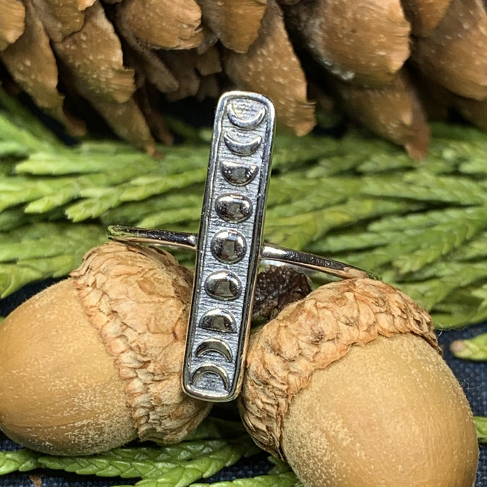 Moon Phases Ring, Celtic Jewelry, Celestial Jewelry, Goddess Jewelry, Moon Ring, Wiccan Jewelry, Anniversary Gift, Astronomy Jewelry