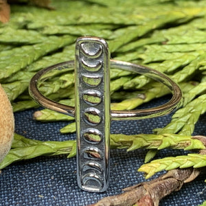 Moon Phases Ring, Celtic Jewelry, Celestial Jewelry, Goddess Jewelry, Moon Ring, Wiccan Jewelry, Anniversary Gift, Astronomy Jewelry