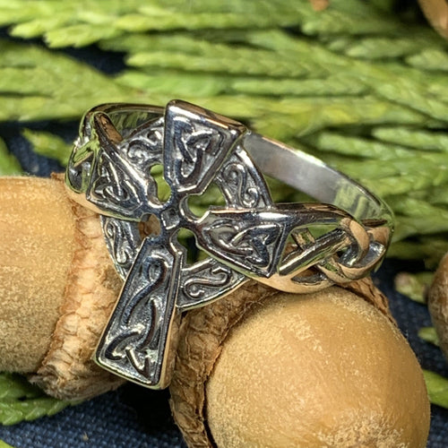 Celtic Cross Ring, Celtic Jewelry, Irish Jewelry, Cross Jewelry, Irish Ring, Scotland Gift, Anniversary Gift, Religious Jewelry