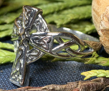 Load image into Gallery viewer, Celtic Cross Ring, Celtic Jewelry, Irish Jewelry, Cross Jewelry, Irish Ring, Scotland Gift, Anniversary Gift, Religious Jewelry
