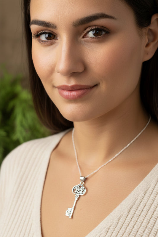 Celtic Key Necklace, Irish Jewelry, Celtic Jewelry, Ireland Gift, Key Pendant, Scotland Jewelry, Celtic Knot Jewelry, Mom Gift, Wife Gift