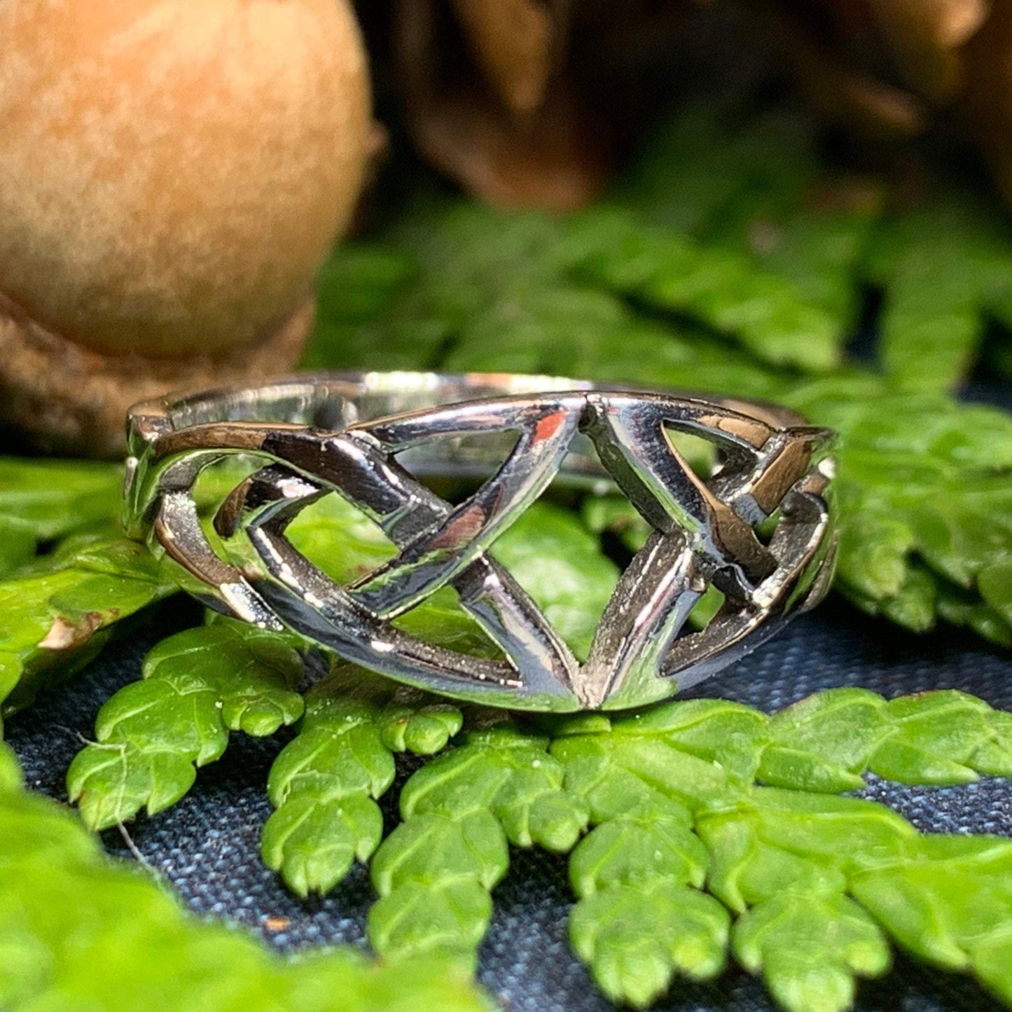 Open Celtic Trinity Knot Ring in Sterling Silver — view 6