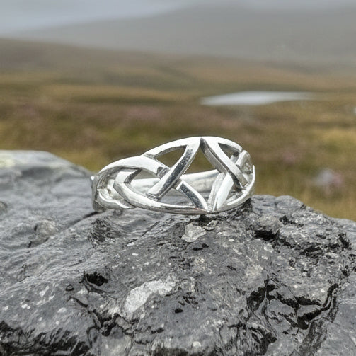 Open Celtic Trinity Knot Ring in Sterling Silver — view 5
