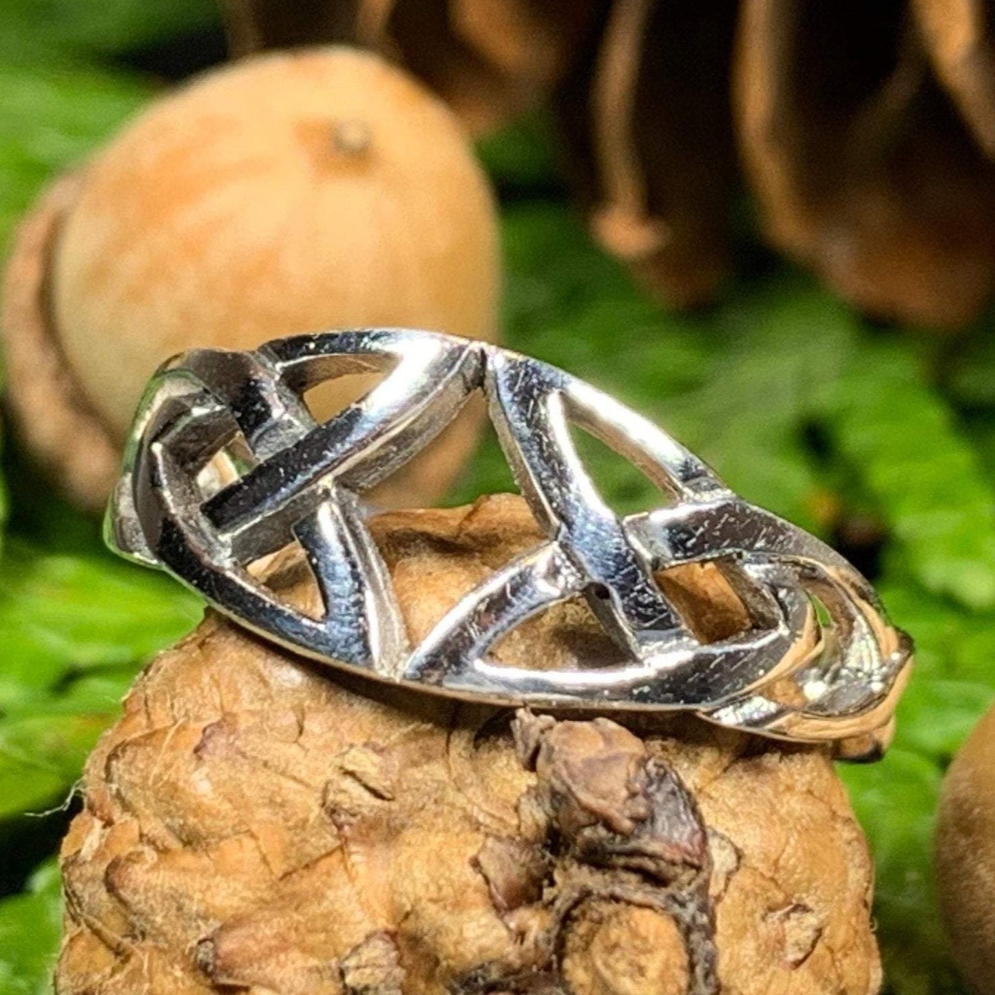 Open Celtic Trinity Knot Ring in Sterling Silver — view 2