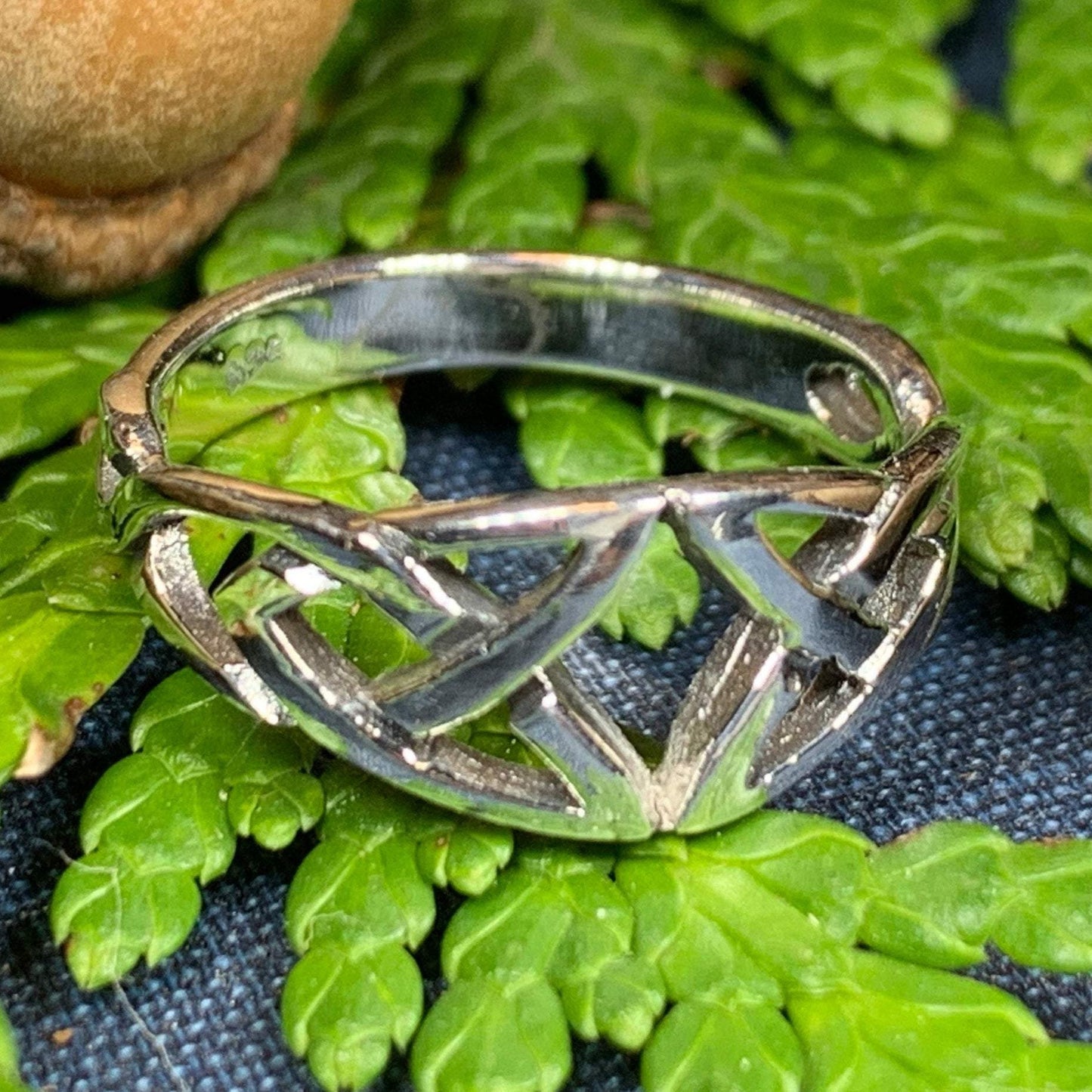 Open Celtic Trinity Knot Ring in Sterling Silver — view 7