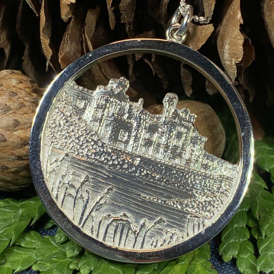 Celtic Castle Necklace, Kylemore Abbey, Irish Jewelry, Irish Castle Necklace, Ireland Gift, Castle Jewelry, Mom Gift, Wife Gift