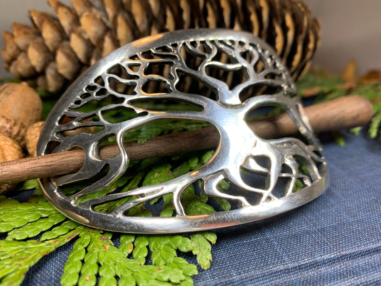 Tree of Life Hair Slide, Celtic Jewelry, Mom Gift, Tree Jewelry, Friendship Gift, Wiccan Jewelry, Anniversary Gift, Bun Holder, Hair Clip