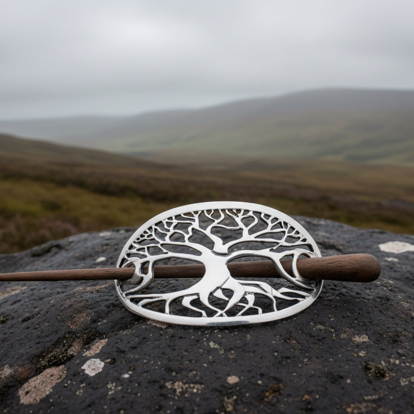 Tree of Life Hair Slide, Celtic Jewelry, Mom Gift, Tree Jewelry, Friendship Gift, Wiccan Jewelry, Anniversary Gift, Bun Holder, Hair Clip