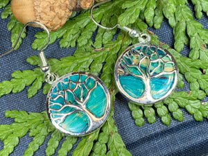 Tree of Life Earrings, Celtic Jewelry, Scotland Jewelry, Heather Gem, Norse Jewelry, Celtic Tree, Friendship Gift, Yoga Jewelry, Mom Gift