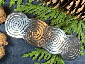 Celtic Spiral Hair Clip, Celtic Barrette, Irish Jewelry, Pagan Jewelry, Friendship Gift, Wiccan Jewelry, Norse Jewelry, Pewter Barrette