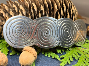 Celtic Spiral Hair Clip, Celtic Barrette, Irish Jewelry, Pagan Jewelry, Friendship Gift, Wiccan Jewelry, Norse Jewelry, Pewter Barrette